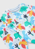 Matalan All Over Colorful Dino Printed Fleece Shirt & Pyjama Set (Set Of 2) (Winter)