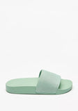 Shoexpress green textured slides