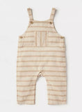 Juniors beige stripe dungaree (set of 2)