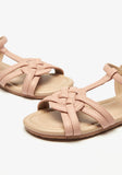 Little Missy Slip-On Strap pink Sandals with Hook and Loop Closure