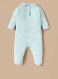 Juniors blue bear embroidered sleepsuit