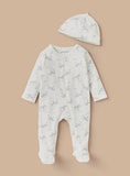 Juniors ribbed zibbed sleepssuit & cap set (set of 2)