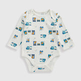 Mothercare train printed fullsleeves bodysuits (set of 5)