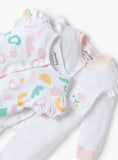 Juniors all over pastel floral sleepsuit & romper set (set of 2)