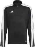 Adidas black neck zipped pullover with white sleeves panel