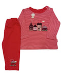 Juniors building stripe printed shirt & pyjama set (set of 2)