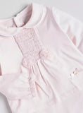 Giggles pink flower embossed sleepsuit