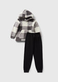 Matalan Grey & White Checkered Fleece Shirt & Jog Pants (Set Of 2) (Winter)