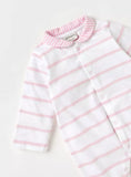 Juniors pink stripe closedfeet sleepsuit