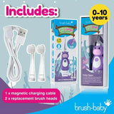 Brush Baby WildOnes Hippo Kids Electric Rechargeable Toothbrush