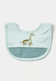 Juniors Dinosaur Print Bib with Snap Button Closure