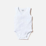 Juniors solid white sleeveless bodysuits (set of 7)