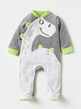 Juniors grey dino applique sleepsuit (Winter)