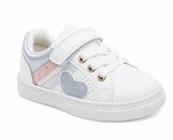 R&B girls white heart shoes