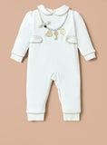 Giggles white charm embroidered openfeet sleepsuit