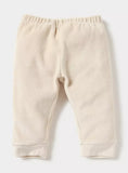 Juniors beige embroidered fleece frill shirt & pyjama set (set of 2) (Winter)