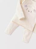 Juniors sheep applique fleece ribbed shirt & pyjama set (set of 2) (winter)