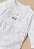 Giggles icecream frill printed sleepsuit