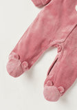 Juniors cute bear fleece embroidered closedfeet sleepsuit (Winter)