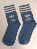 Adidas blue stripped textured socks