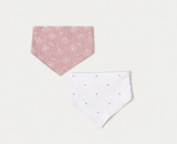 Juniors white floral bandana bib(set of 2)