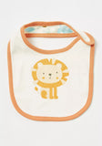 Juniors Lion Printed Bib With Button Closure