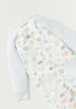 Juniors light pastel all over animals printed sleepsuit