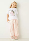 Juniors pink cat printed flared jog pants
