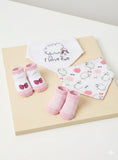 Juniors Goat I love ewe bandana bib & booties(set of 4)