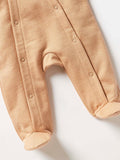 Juniors brown little star padded & hoodes white sleepsuit (winter)