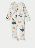 Juniors sea animals printed sleepsuits (set of 2)