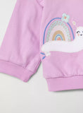 Juniors pink snail embroidered fleece frill hoodie (Winter)