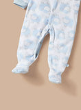 Juniors blue sheep printed fleece sleepsuit (Winter)