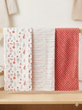 Juniors floral & polka dots flannel blanket (pack of 3)