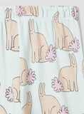 Juniors all over rabbit printed shirt & pyjama set (set of 2)