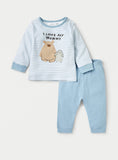 Juniors I love my mummy stripe shirt & pyjama set (set of 2)