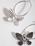 Lovisa silver butterfly hoop earrings (Jewellery)