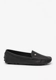Florabella ladies black leather loafers (box packaging)