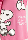 Juniors PEANUTS Pink Fullsleeves Long Tshirt NEVER GIVE-UP YOUR DREAMS (Winter)