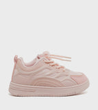 R&B pink colorblock laceup textured shoes