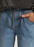 Juniors lightwash jeans with drawstring