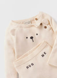 Juniors beige bear knitted shirt & Pyjama set (set of 2) (winter)