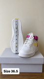 Nike Air Force solid white & pink perforated shoes (Box Packaging)