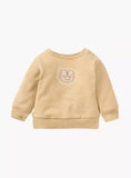 Juniors lion embroidered shirt & jog set (set of 2) (Fleece lined) (winter)