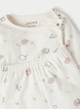 Juniors white bird printed shirt & pyjama set (set of 2)