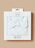 Juniors green floral Muslin Swaddle blanket & gift set(set of 2)(summer)