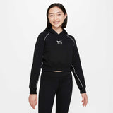 Nike Air solid black girls cropped fleece hoodie (Winter)