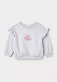 Juniors rabbit frill embroidered sweatshirt (Winter)