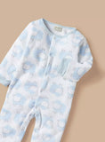 Juniors blue sheep printed fleece sleepsuit (Winter)