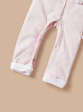 Juniors pink sheep embroidered fleece openfeet sleepsuit (winter)